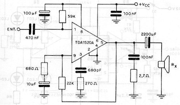 Amplificador de 16 W con TDA1520 
