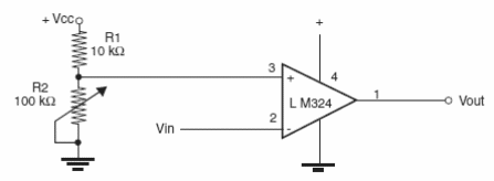 Comparador de tensión básico LM324 (2) 
