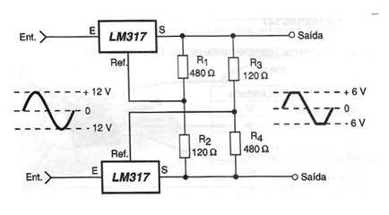 Regulador de tensión CA LM317 
