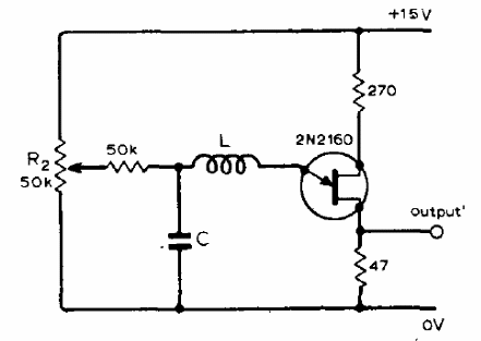 Oscilador sinusoidal de 1 a 50 kHz con Unijuntura
