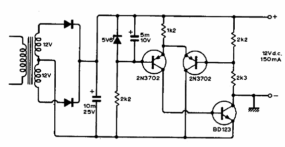 Fuente de alimentación de 12V ultra baja ondulación 
