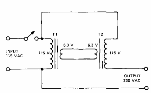 Transformador improvisado de 110 V a 220 V 
