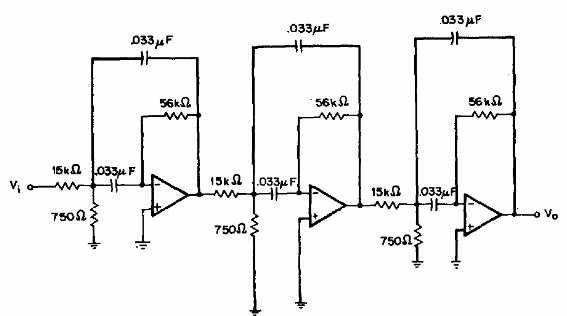 Filtro de passo de banda de 750 Hz de sexto orden 
