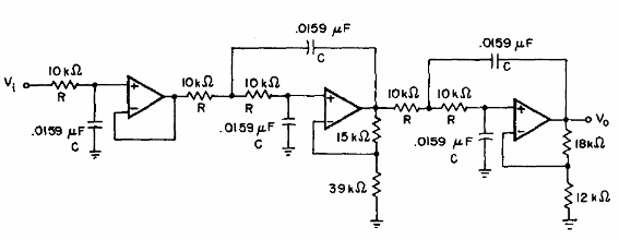 Filtro pasa baja de quinto orden a 1 kHz con el 741 
