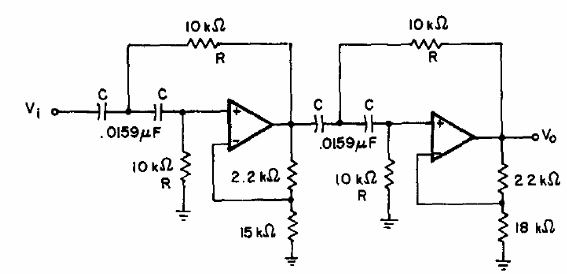 Filtro de paso alto de 1 kHz con el 741 
