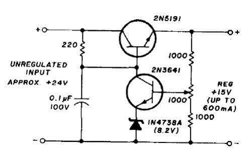 Regulador de 15 V con 600 mA 
