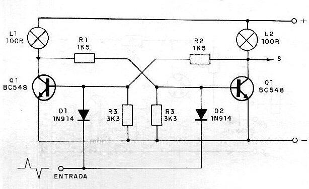 Biestable con transistores 
