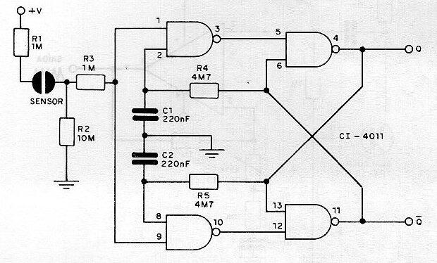 Interruptor táctil biestable CMOS 
