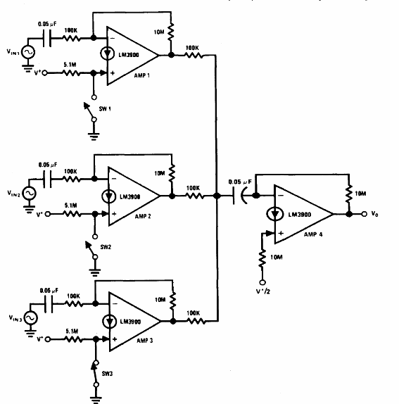 Mezclador con el LM3900 
