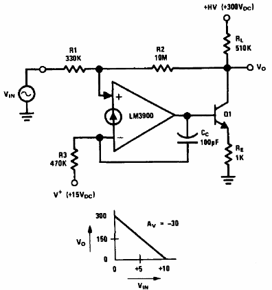 Inversor de alta tensión LM3900 
