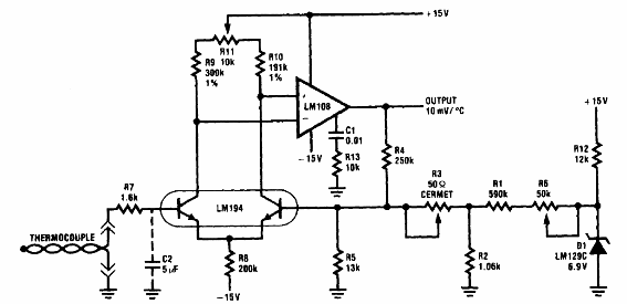 Amplificador de termopar LM108 
