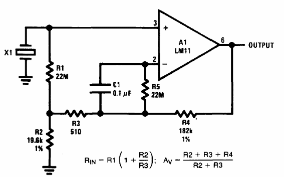 Amplificador para transductor piezoeléctrico LM11 
