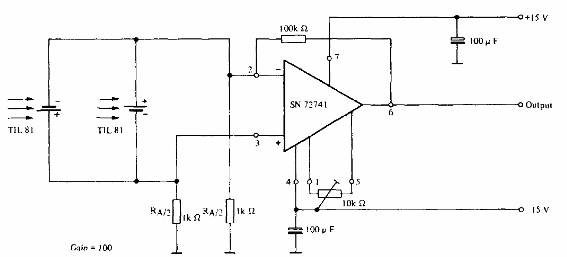 Sensor fotoeléctrico con células opuestas 741 
