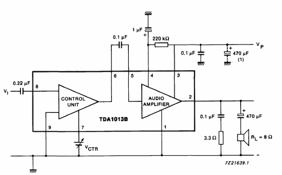 Amplificador de 4 W con TDA1013
