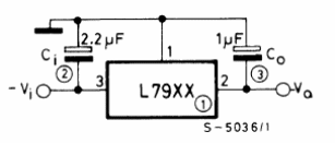 Regulador negativo de 1A L79xx 
