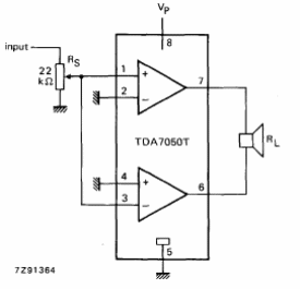 Amplificador BTL de 150 mW con TDA7052 
