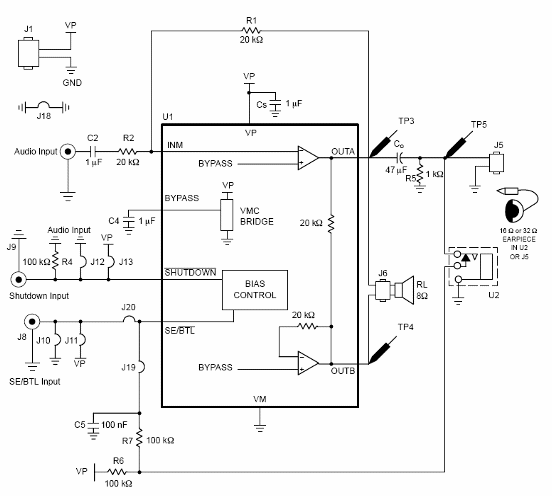 Amplificador para auriculares de potencia de 1 W 
