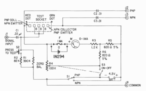 Probador de transistores de puente 
