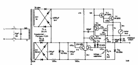 Fuente de alimentación de 0 a 30 V con 1A 
