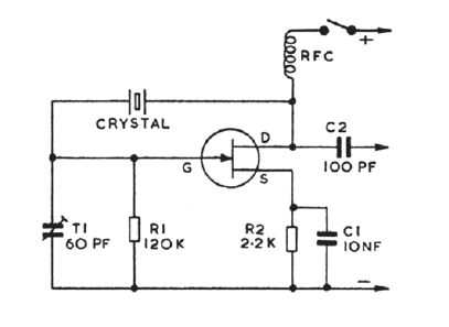 Oscilador de cristal JFET
