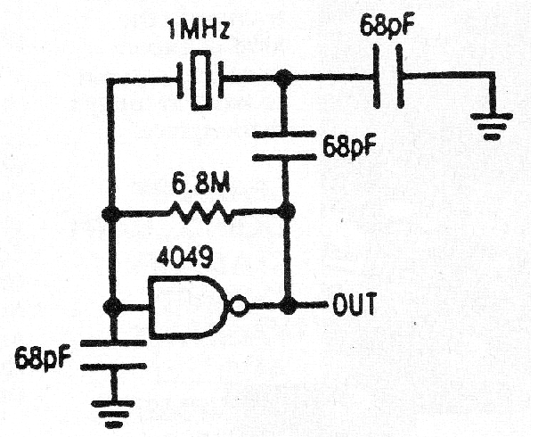 Oscilador a Cristal CMOS 4049 
