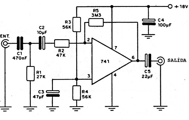 Preamplificador 741
