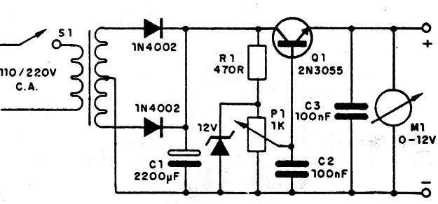 Fuente Regulada Variable de 0 a 12 V x 1ª
