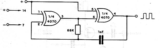 Astable de 1 kHz 4070
