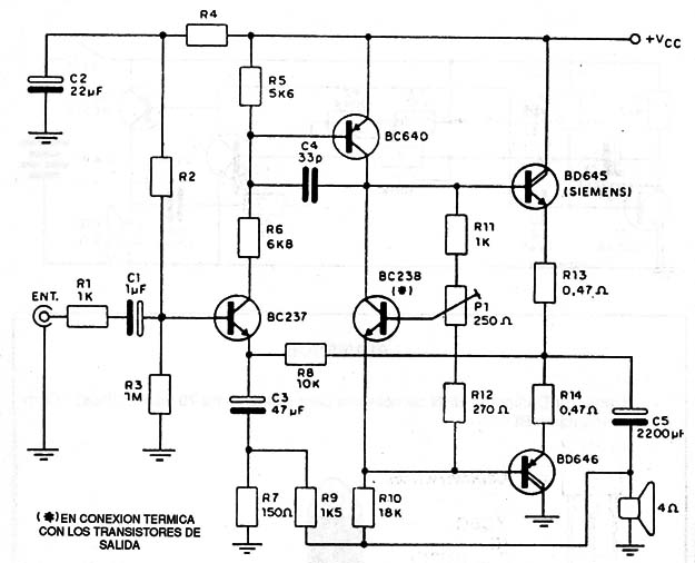 Amplificadores Darlington de 10 a 50 W
