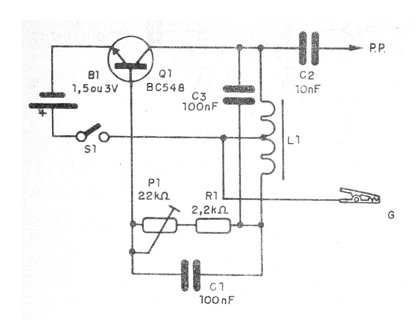 Figura 1 - Diagrama completo del oscilador utilizado como inyector
Figura 1 - Diagrama completo del oscilador utilizado como inyector