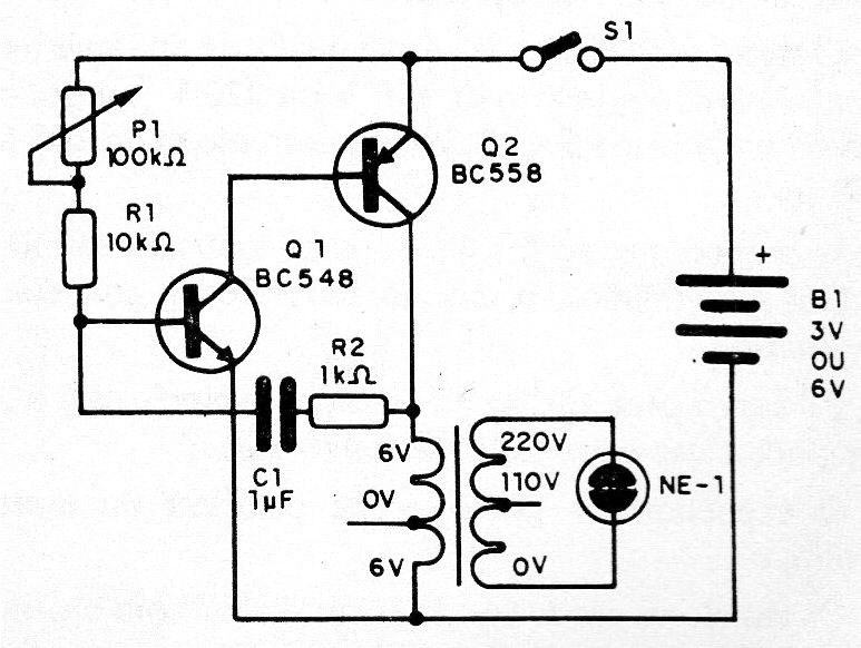 Figura 1 - Diagrama del estrobo-neón
Figura 1 - Diagrama del estrobo-neón