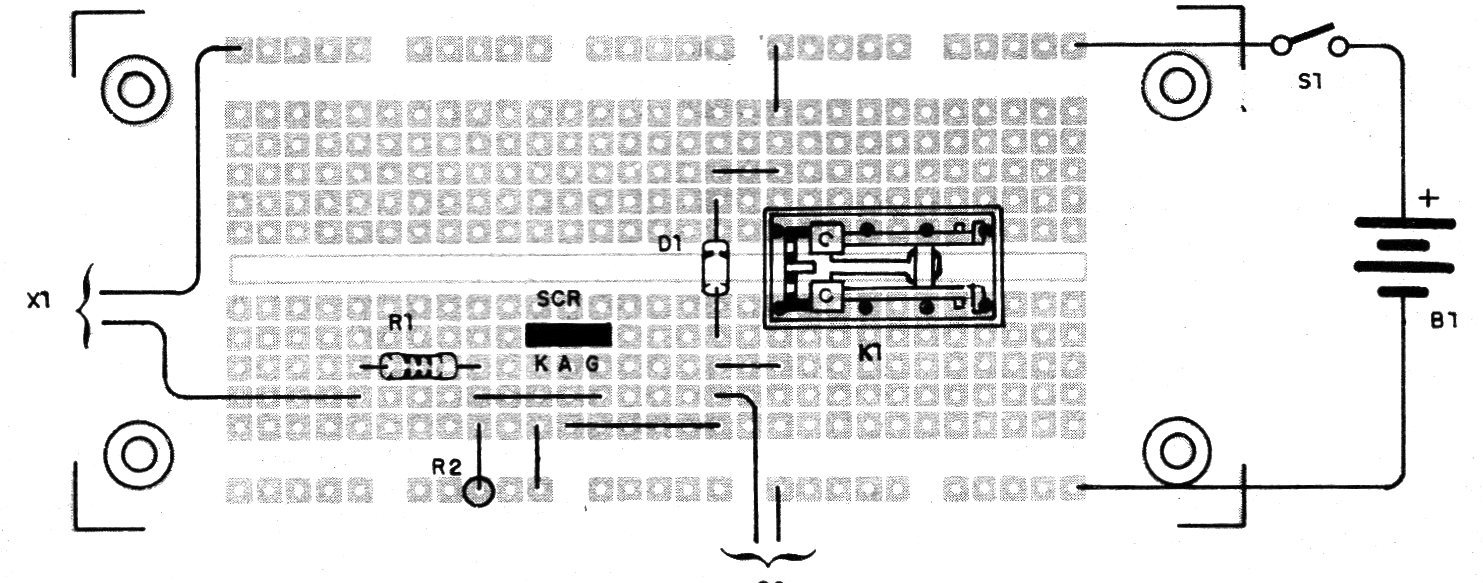 Figura 2 - Montaje en una matriz de contactos
Figura 2 - Montaje en una matriz de contactos