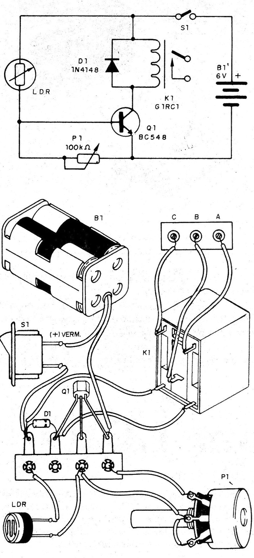 Figura 1 - Diagrama y montaje
Figura 1 - Diagrama y montaje