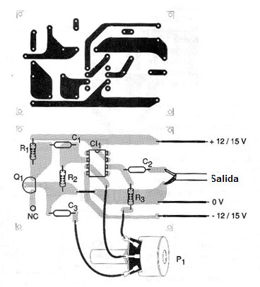 Figura 2 - Placa de circuito impreso para el montaje
