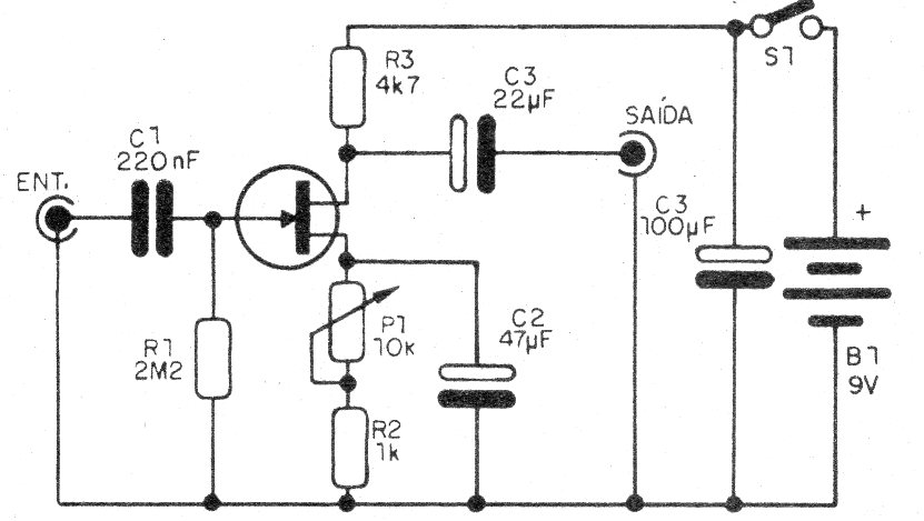 Figura 1 - Diagrama completo del preamplificador
Figura 1 - Diagrama completo del preamplificador