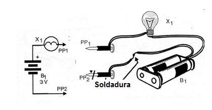    Figura 1 - Circuito y aspecto del montaje
