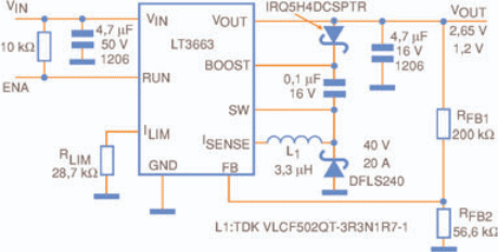 Fig. 2. Circuito de carga de capacitor utilizando el CILT3663.