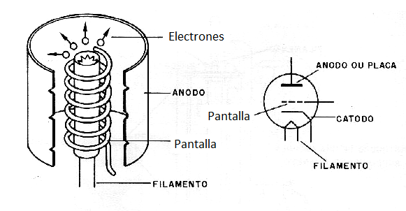 Figura 5 - La estructura de la válvula triodo.
Figura 5 - La estructura de la válvula triodo.